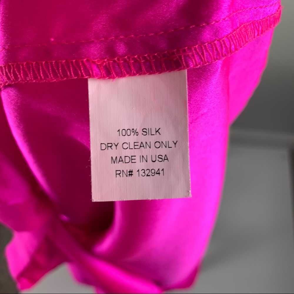 Amanda Uprichard Logan Silk Shirt Open Back, Pink - Picture 10 of 10